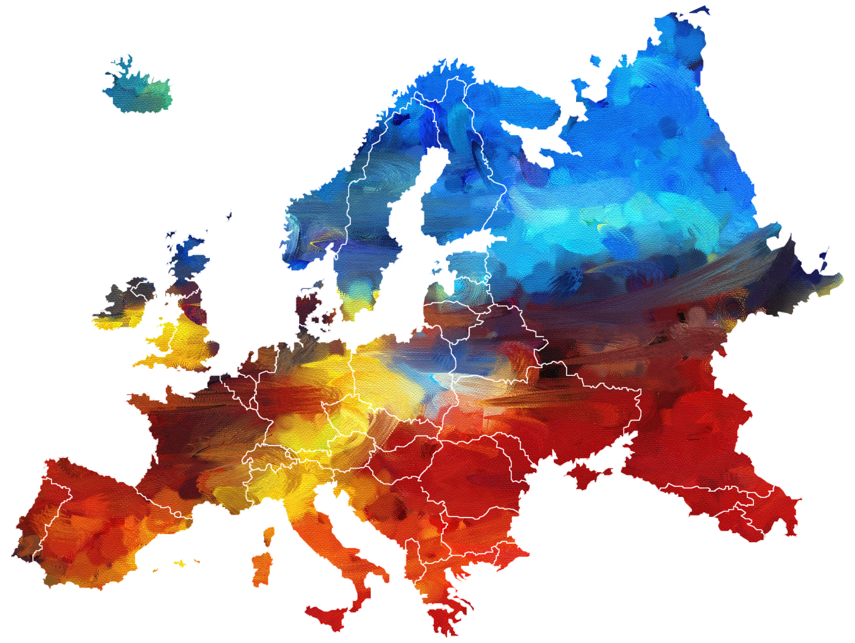 europe map with ukraine in the center